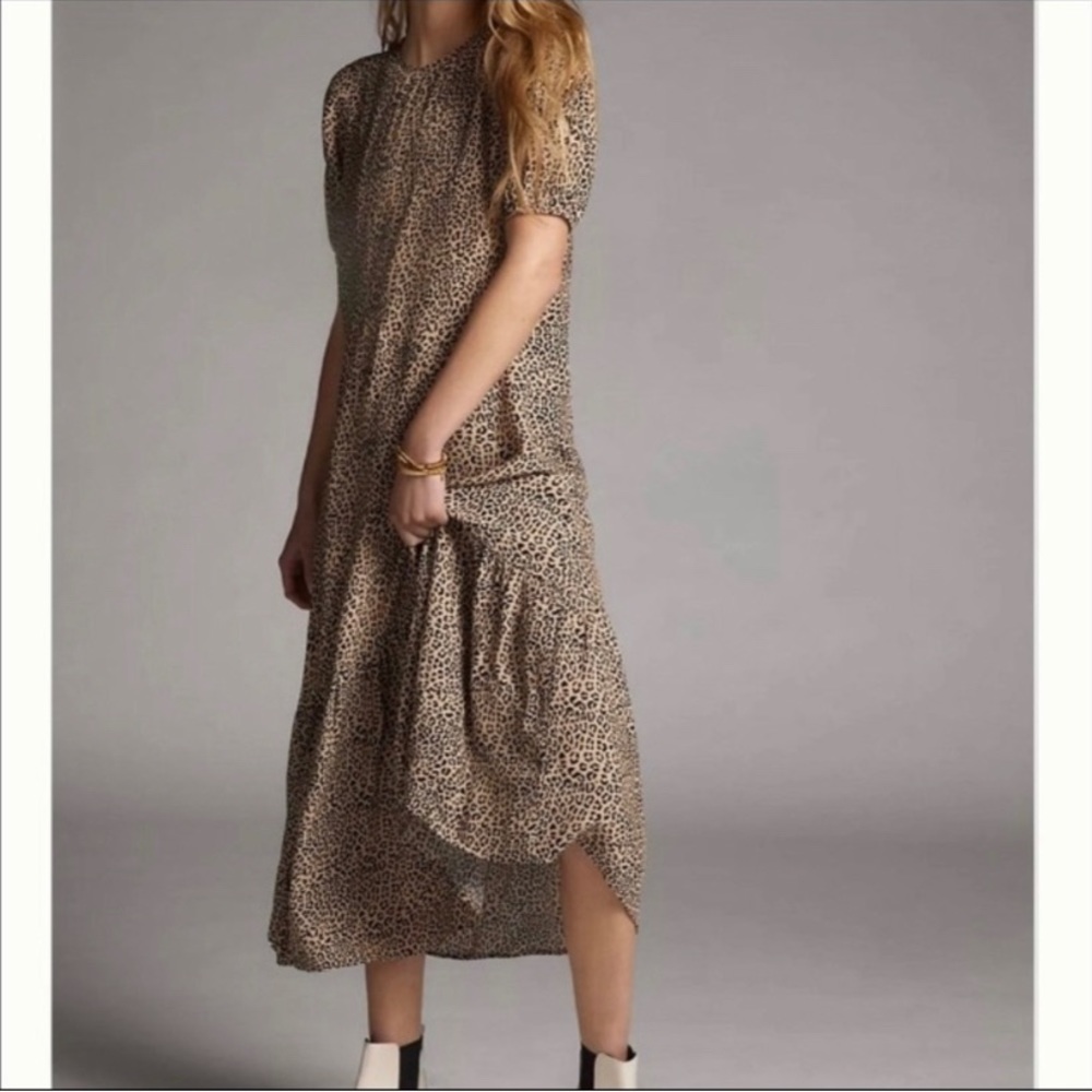NWT - Anthropologie Maeve Europa leopard print maxi Dress